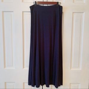 J. Jill Stretch Jersey Navy Blue Maxi Skirt